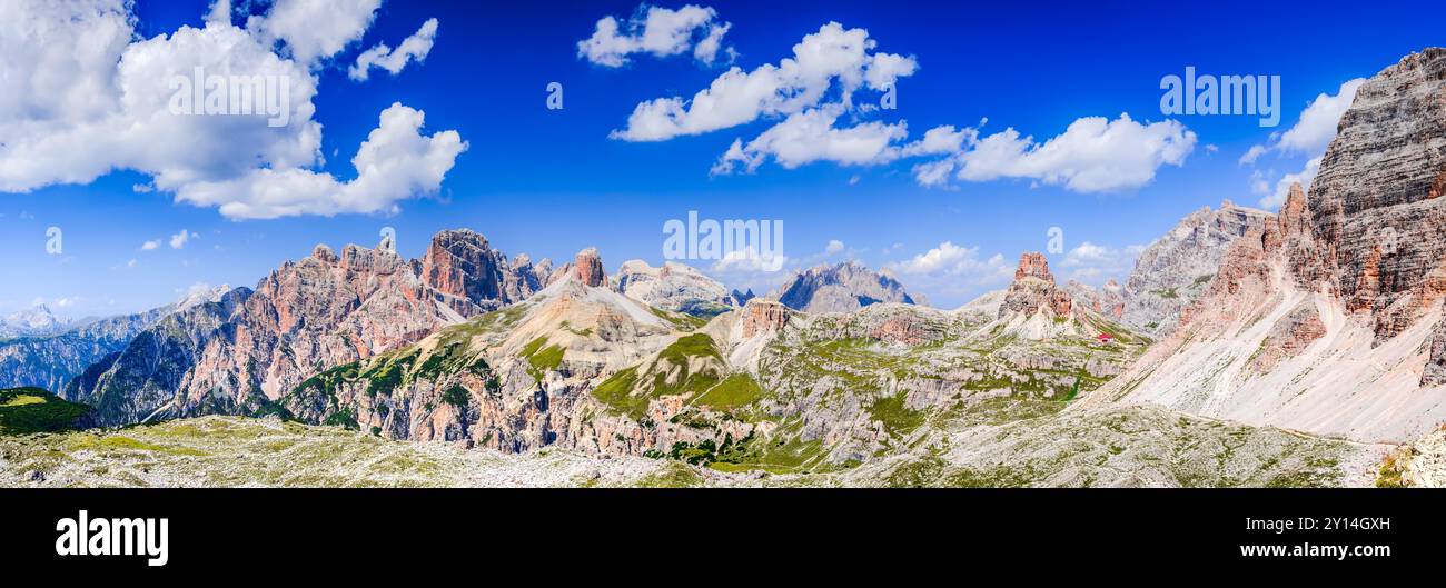 Dolomiten, Italien. Toller Blick auf Sasso di Sexten in Südtirol. Lage Cortina d'Ampezzo. Die Schönheit der Bergwelt. Stockfoto