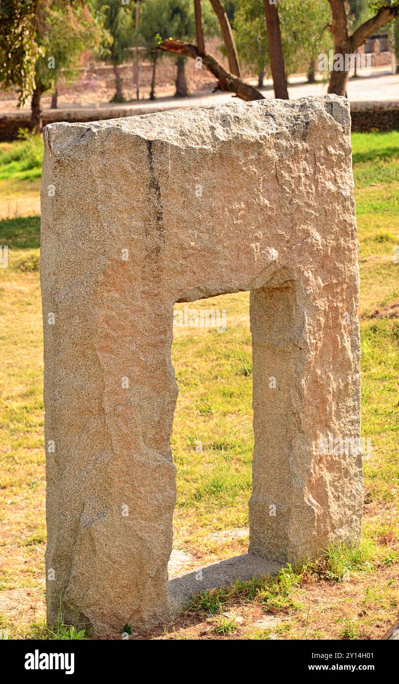 Äthiopien, Axum, Stadt in der Region Tigray, die Tausend Stelen in Axum geehrten den verstorbenen Herrschern und Adligen der Stadt Stockfoto