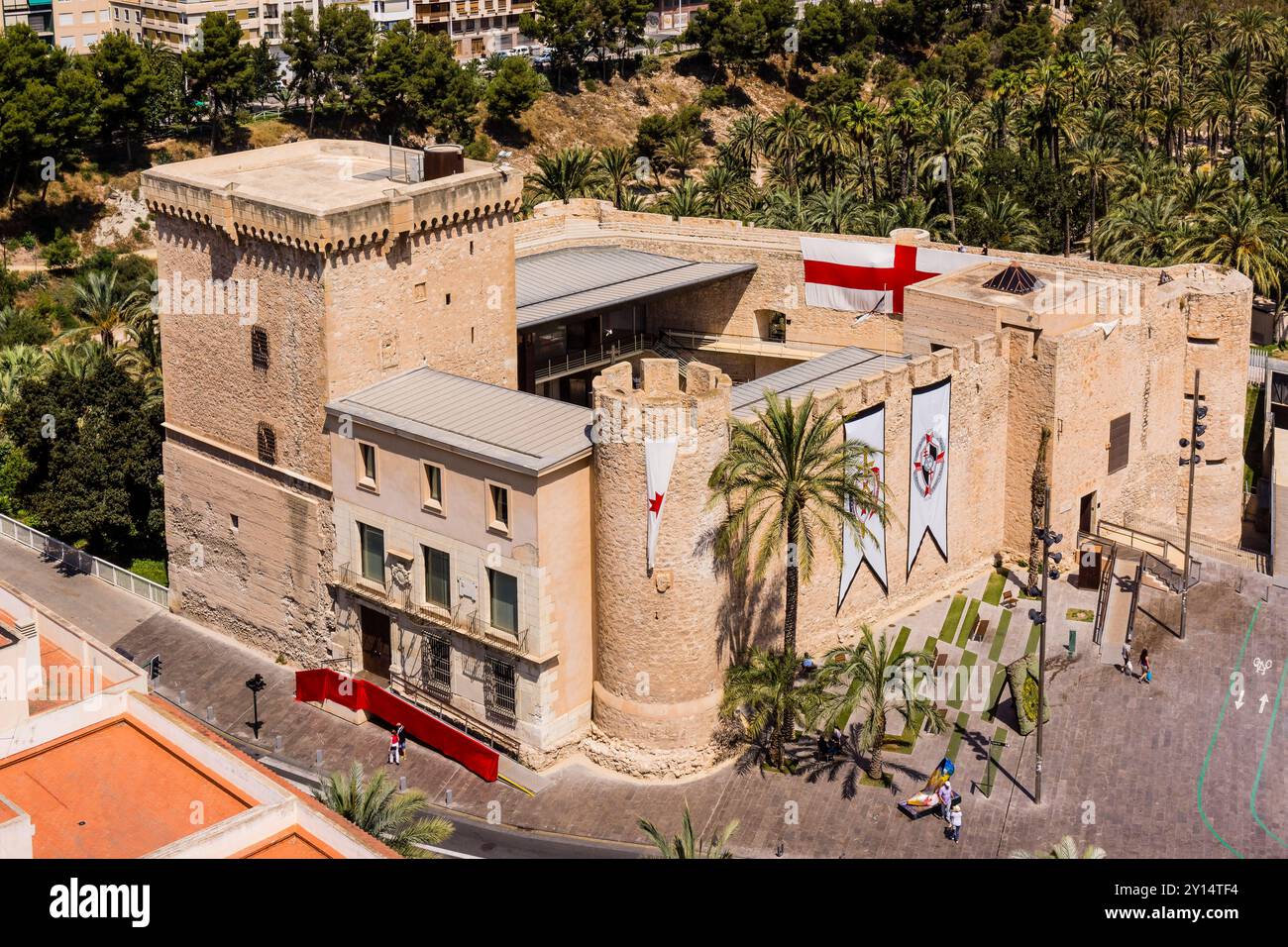 Altamira Palast, Palmenhain von Elche, UNESCO-Weltkulturerbe, Valencianische Gemeinschaft, Spanien. Stockfoto