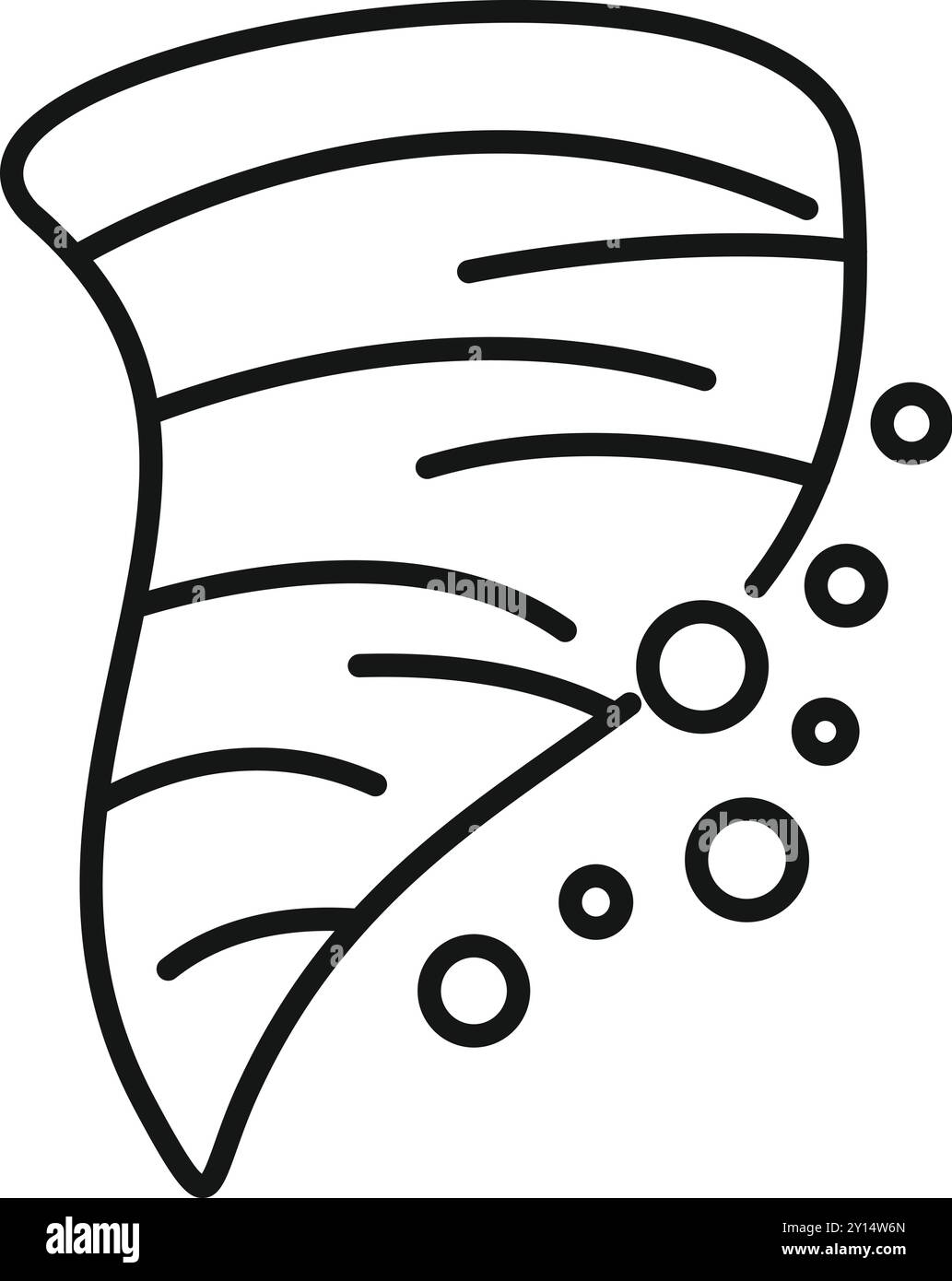 Einfaches Hurrikan-Symbol mit auffälligen Linien und Blasen, perfekt für die Darstellung von Naturkatastrophen Stock Vektor