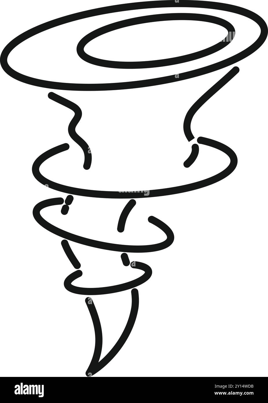 Hurrikan dreht sich mit starkem Wind und bildet einen gefährlichen Lufttrichter Stock Vektor