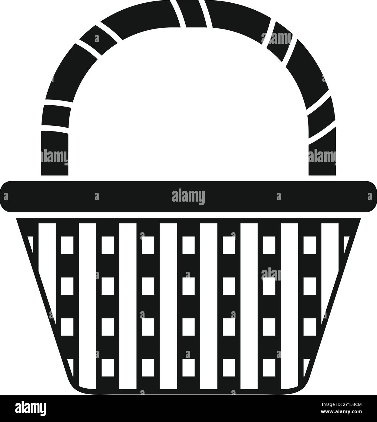 Diese einfache Vektor-Illustration eines leeren Picknickkorbs ist perfekt für Projekte im Zusammenhang mit Essen und Freizeit im Freien Stock Vektor