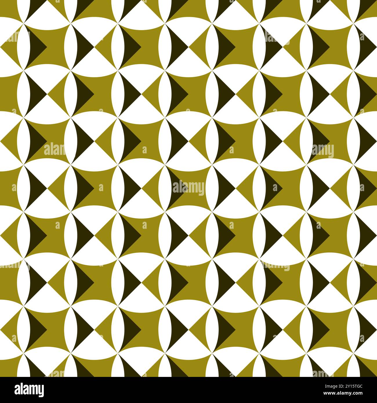 Nahtloses Muster mit geometrischen Motiven in 3 Farben Stockfoto