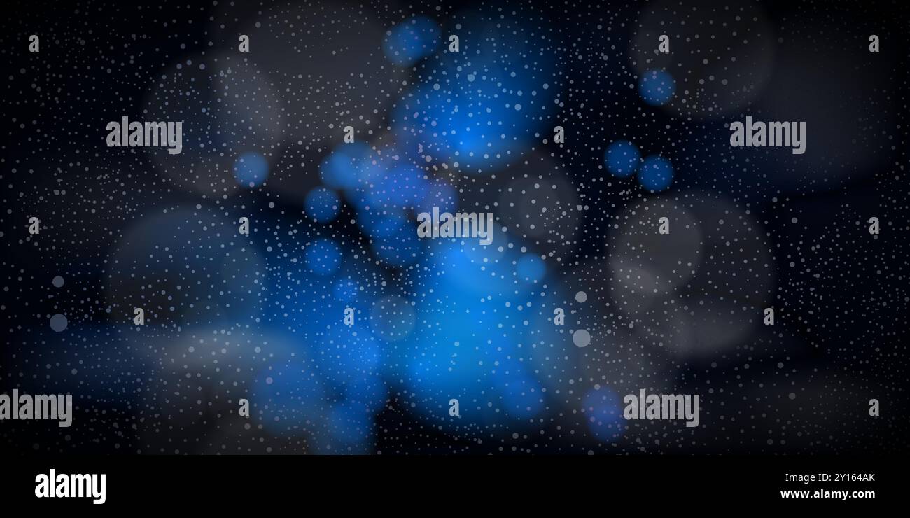 Dunkelblauer kosmischer Nebel, tiefer Weltraum, Kosmos Konzept, Textur, Hintergrund - abstrakte Illustration im editierbaren Vektorformat Stock Vektor