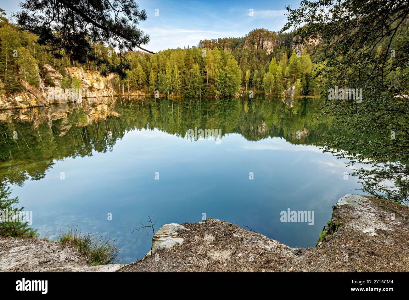 Die Felsenstadt Adrspach Weckelsdorf im Braunauer Gebirge Stockfoto