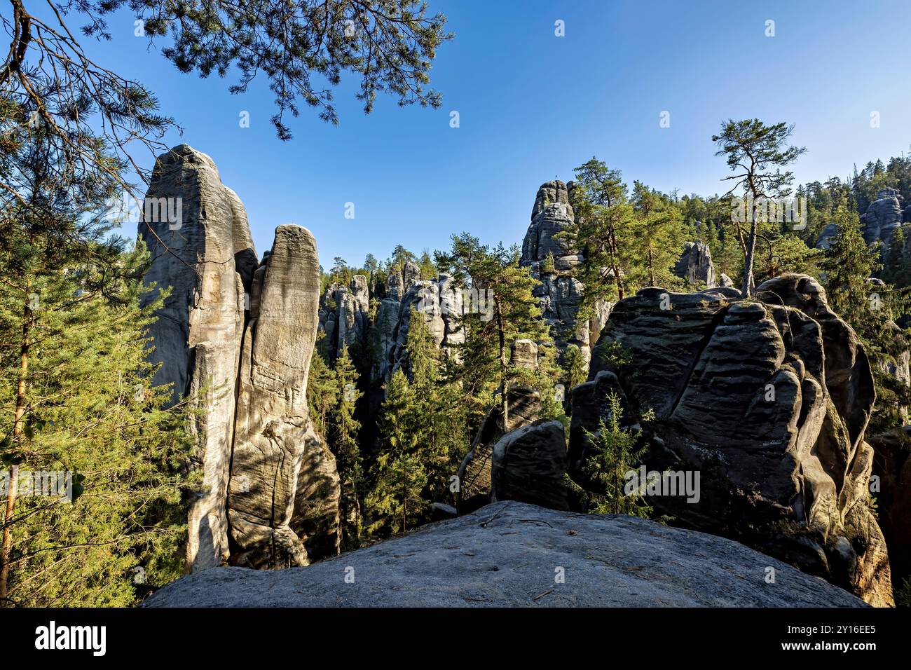 Die Felsenstadt Adrspach Weckelsdorf im Braunauer Gebirge Stockfoto