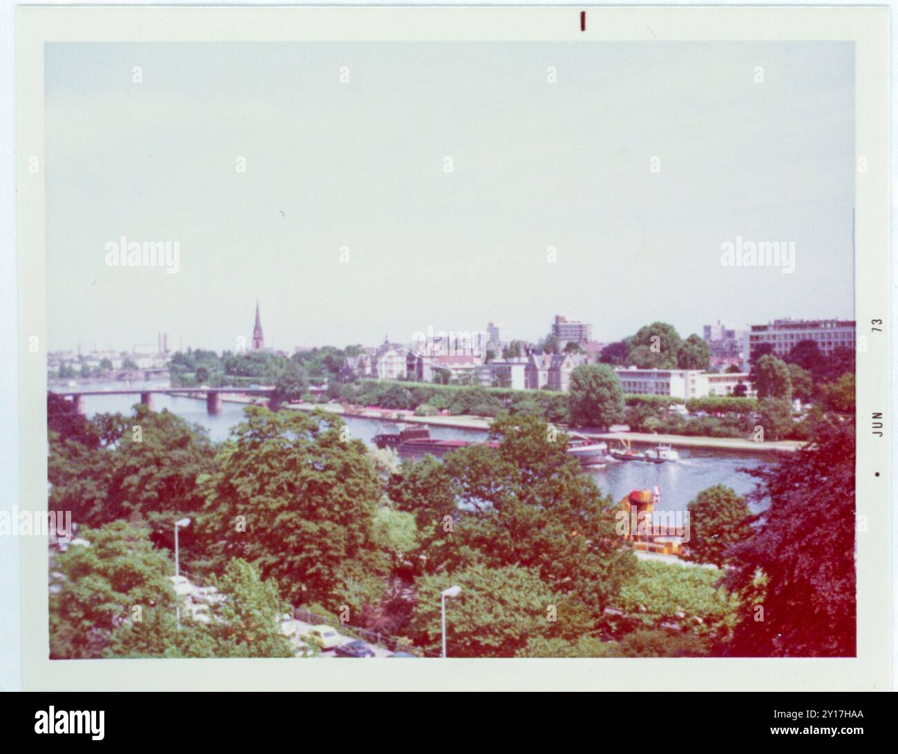 1973 touristische Momentaufnahme von Frankfurt, Westdeutschland Stockfoto