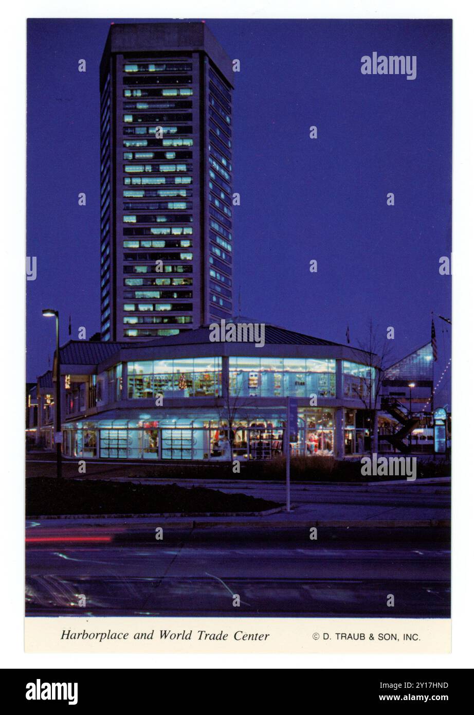 Vintage Harborplace Baltimore Postkarte, Maryland, USA, 1985 Stockfoto