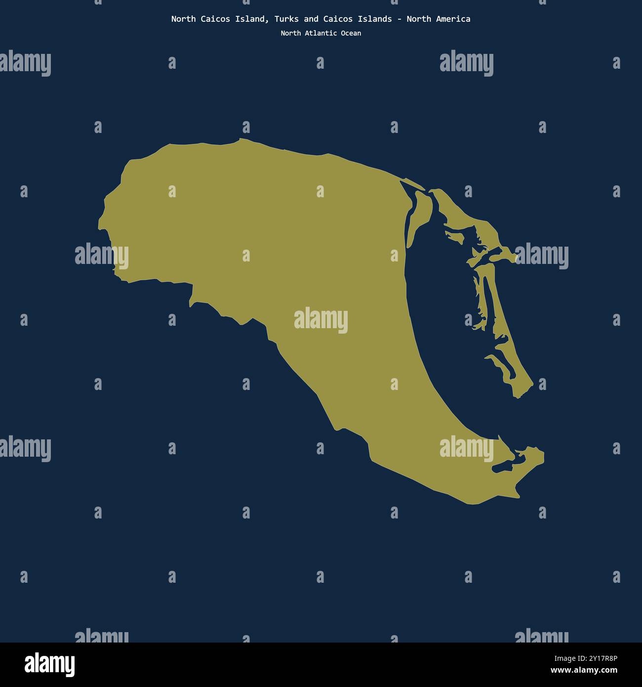 Form der North Caicos Island im Nordatlantik, die zu den Turks- und Caicosinseln gehört Stockfoto