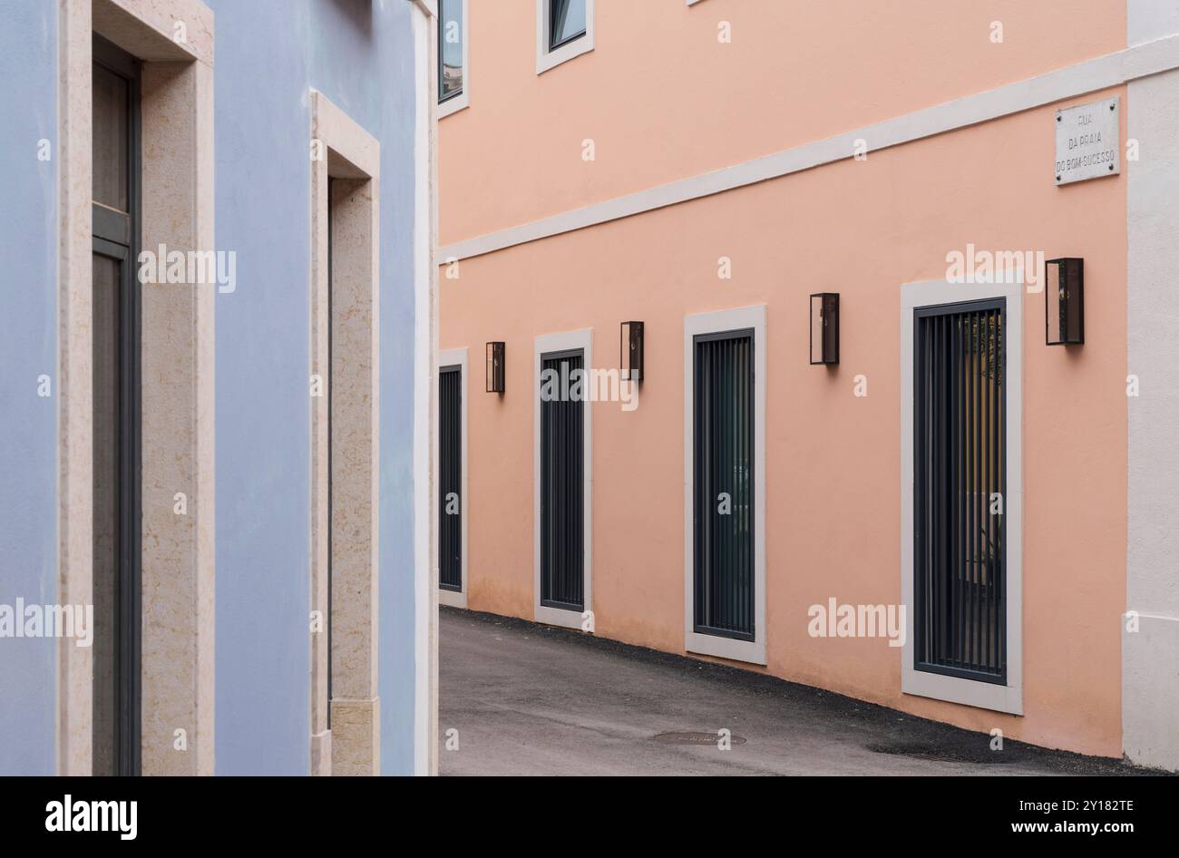 Lissabon, Belem - Rua da Praia do BOM Successo. Stockfoto