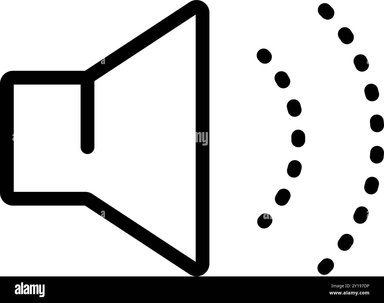 Symbol für Volumenkontur. Megaphon-Vektor-Linear-Stil-Zeichen für Verwendung Web-Design, Logo. Symbolabbildung isoliert auf weißem Hintergrund. Stock Vektor