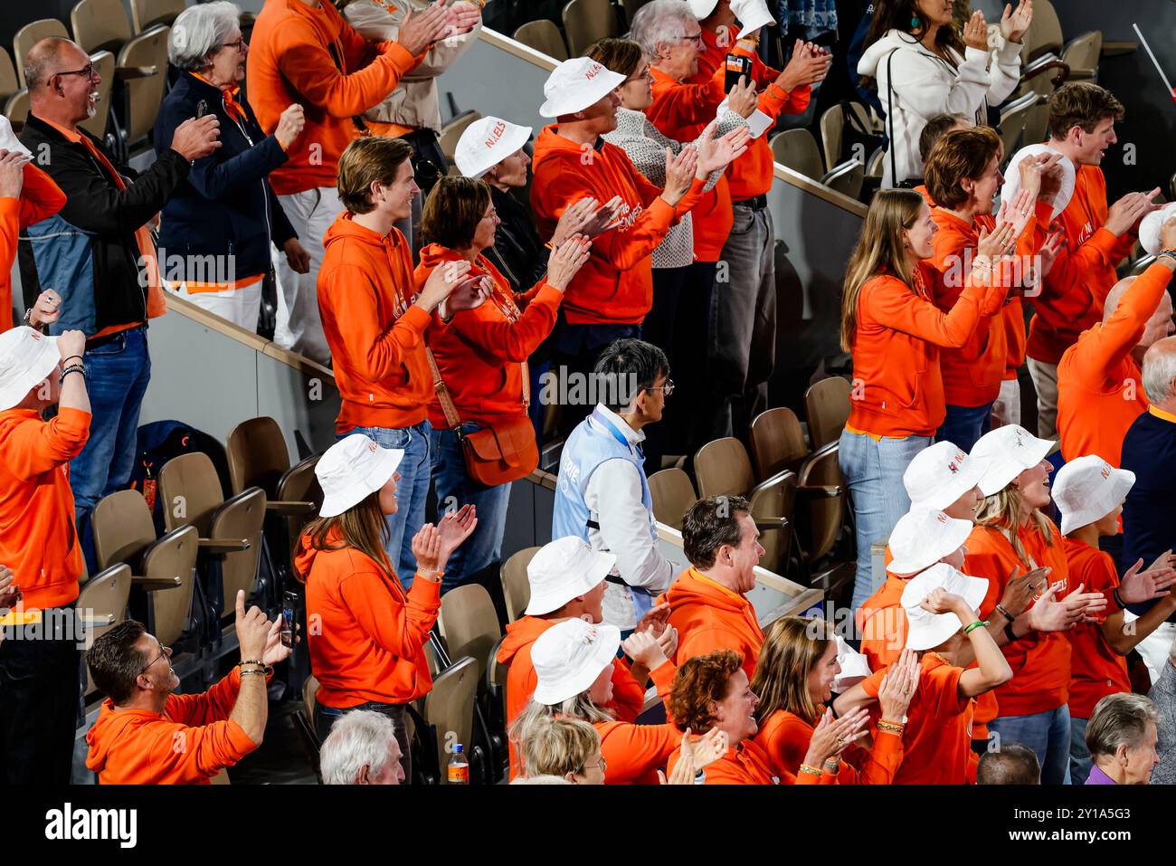 Paris, 5. September 2024, Paralympics Rollstuhl-Tennis-Veranstaltung. Funktion ist in Aktion. (Foto: Frank Molter) Credit: Frank Molter/Alamy Live News Stockfoto