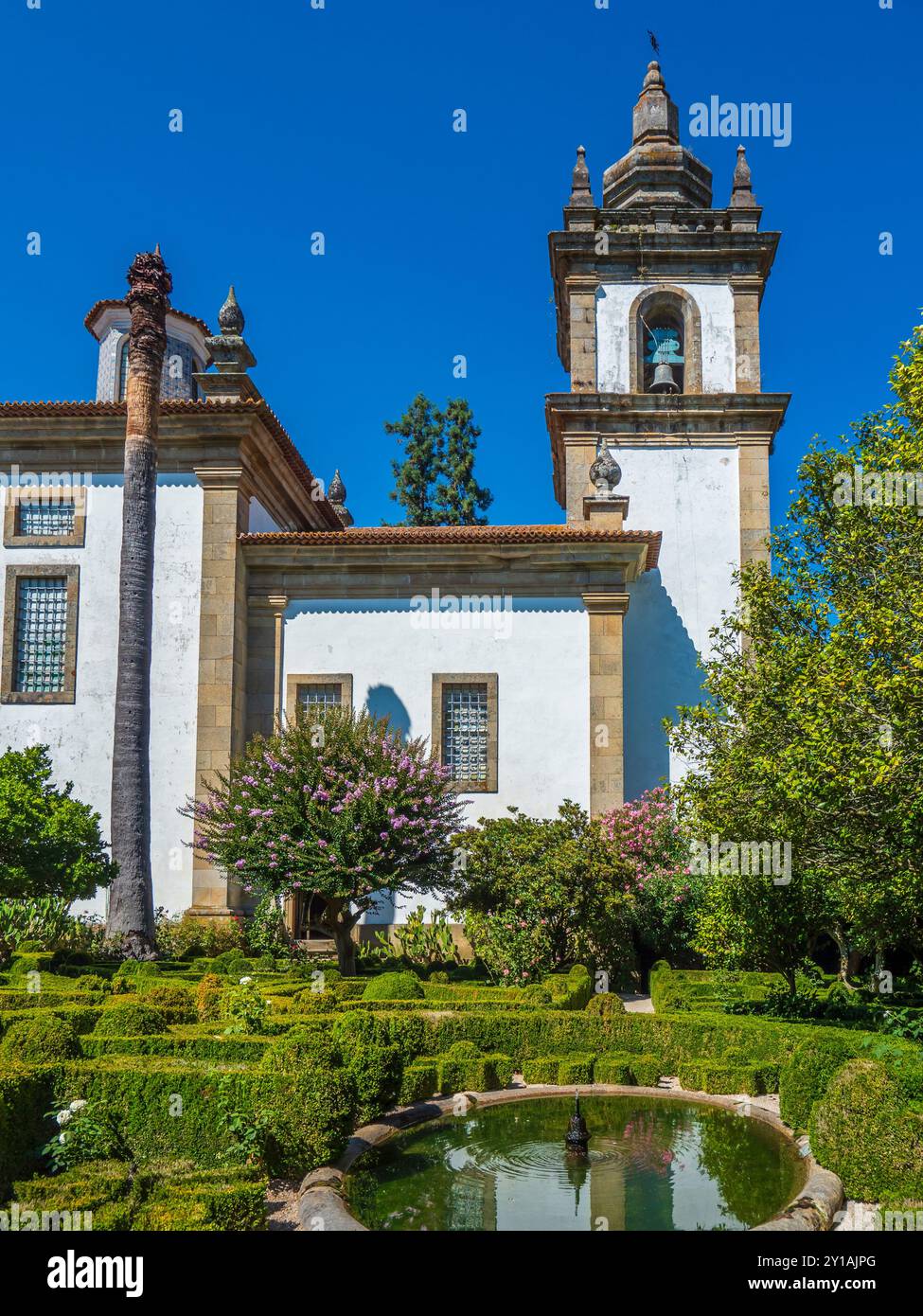 Kathedrale, Mateus Palast und Gärten, Vila Real, Portugal. Stockfoto
