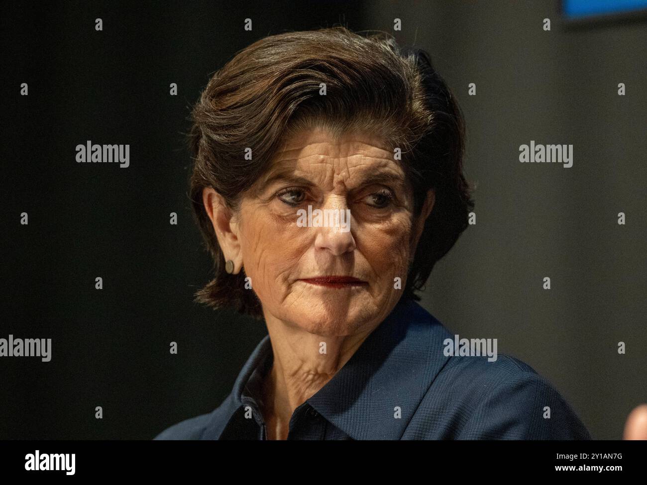 Austin Texas USA, 5. September 2024: LUCI BAINES JOHNSON, Tochter des verstorbenen US-Präsidenten Lyndon Baines Johnson und seiner Frau Lady Bird Johnson, spricht während einer Podiumsdiskussion über den Einfluss der First Ladies beim Texas Tribune Festival 2024 über das Erbe ihrer Mutter. Luci Johnson, jetzt in ihren 70ern, wuchs im Weißen Haus auf. Quelle: Bob Daemmrich/Alamy Live News Stockfoto