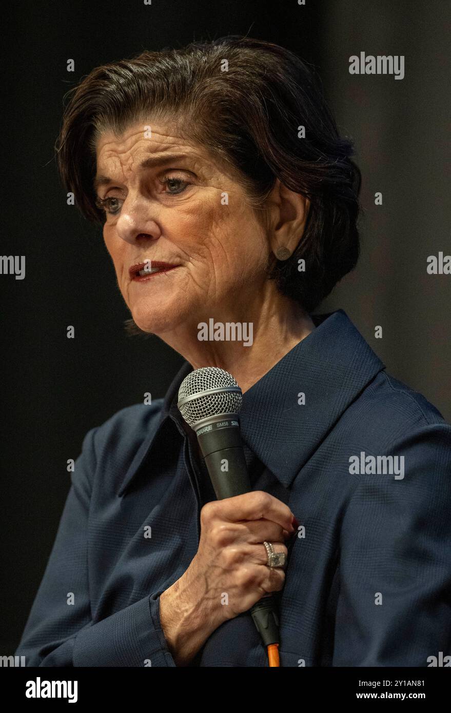 Austin Texas USA, 5. September 2024: LUCI BAINES JOHNSON, Tochter des verstorbenen US-Präsidenten Lyndon Baines Johnson und seiner Frau Lady Bird Johnson, spricht während einer Podiumsdiskussion über den Einfluss der First Ladies beim Texas Tribune Festival 2024 über das Erbe ihrer Mutter. Luci Johnson, jetzt in ihren 70ern, wuchs im Weißen Haus auf. Quelle: Bob Daemmrich/Alamy Live News Stockfoto