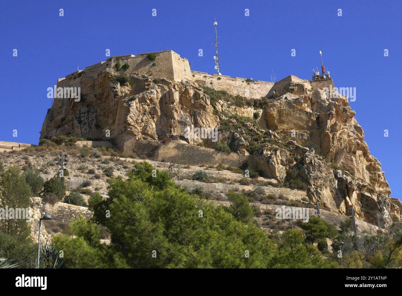 Schloss Santa Barbara in Alicante Stockfoto