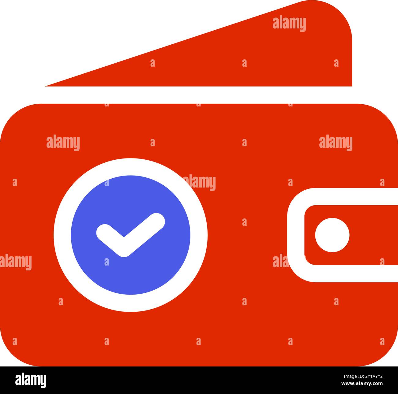 Icon Wallet mit Häkchen, Zahlung und Online-Shopping. Bearbeitbare Datei Stock Vektor