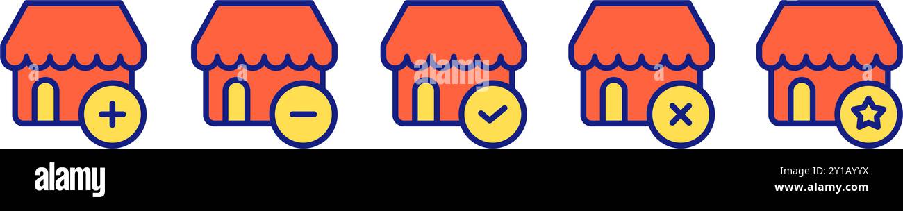 Symbolspeicher mit Schaltflächen plus, minus, Check und Cancel.editable Datei Stock Vektor