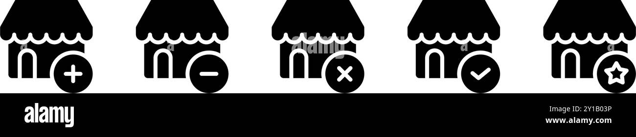 Symbolspeicher mit Schaltflächen plus, minus, Check und Cancel.editable Datei Stock Vektor