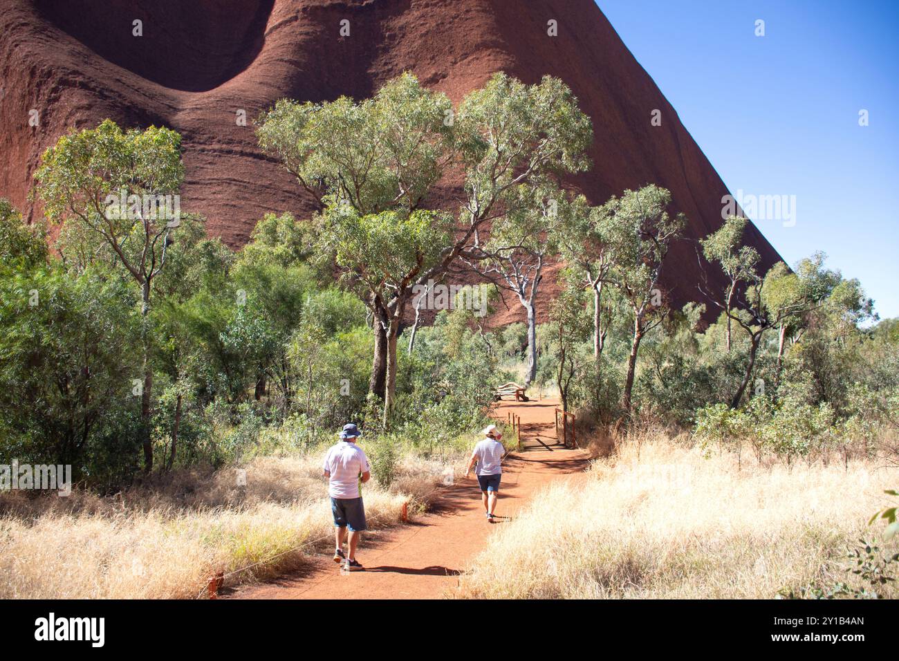 Blick vom Mala Walk Track, Uluru (Ayers Rock), Uluṟu-Kata Tjuṯa Nationalpark, Northern Territory, Australien Stockfoto