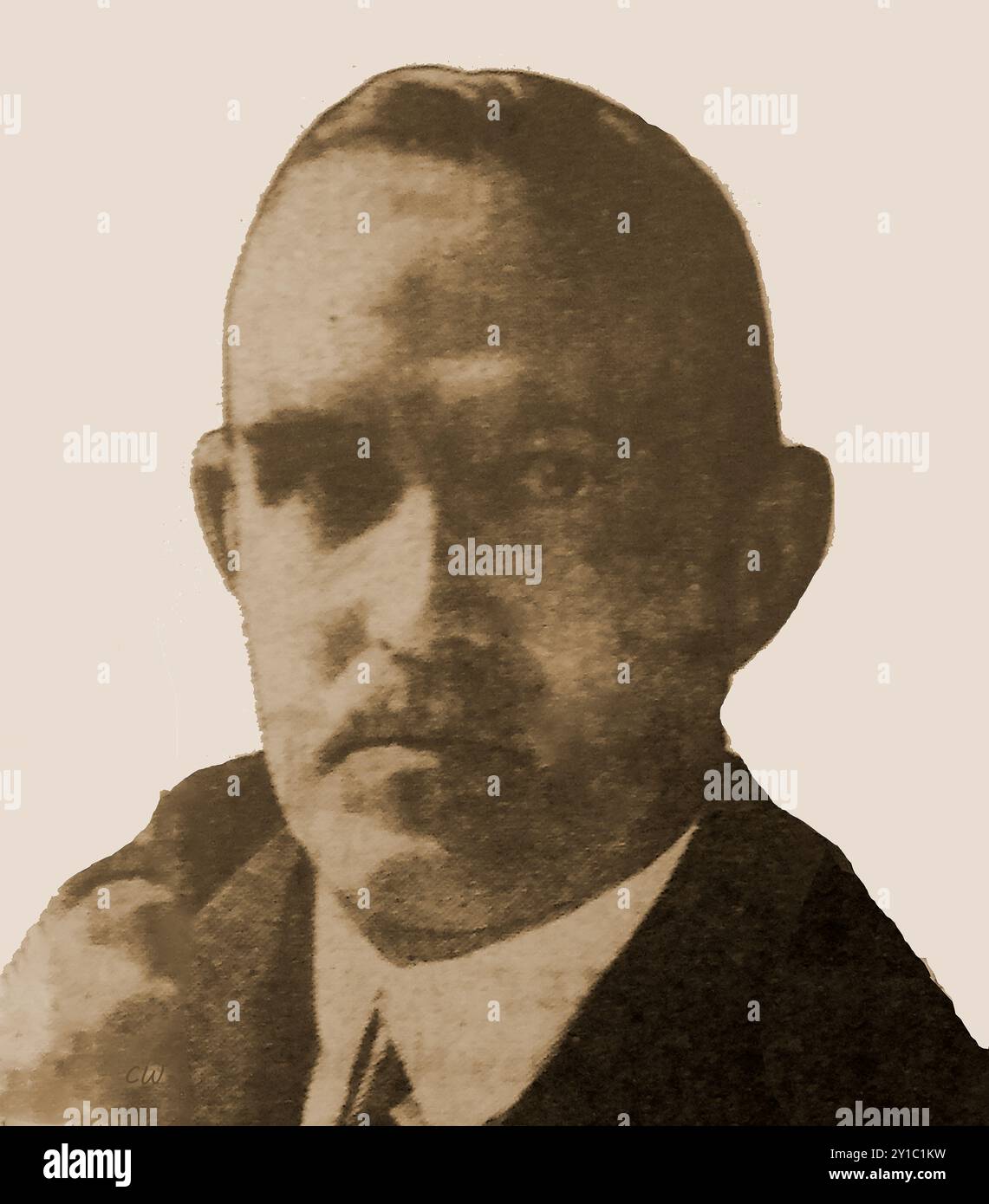 Ein Porträt von E Casselton Elliott aus dem Jahr 1936, neu gewählter Direktor der East London Rubber Company Ltd. Es begann als Gummihändler unter dem Manager Alfred Kerry, der später Motorräder und Fahrräder herstellte, bevor er eine ganze Reihe von Waren verkaufte Stockfoto