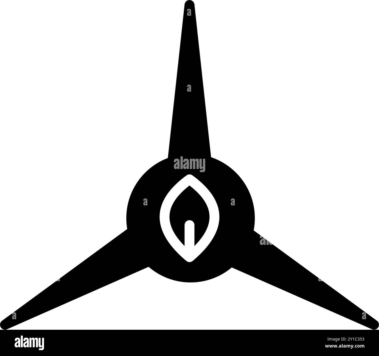 Icon Solid Glyph Turbine Windenergie Ökologie Energie, Natur grün und Erde retten. Bearbeitbare Datei Stock Vektor