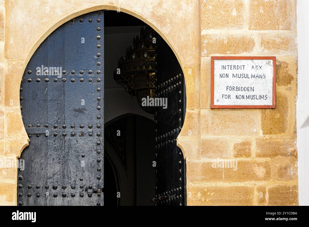 Eingang zur Kasbah der Udayas, Rabat Stockfoto