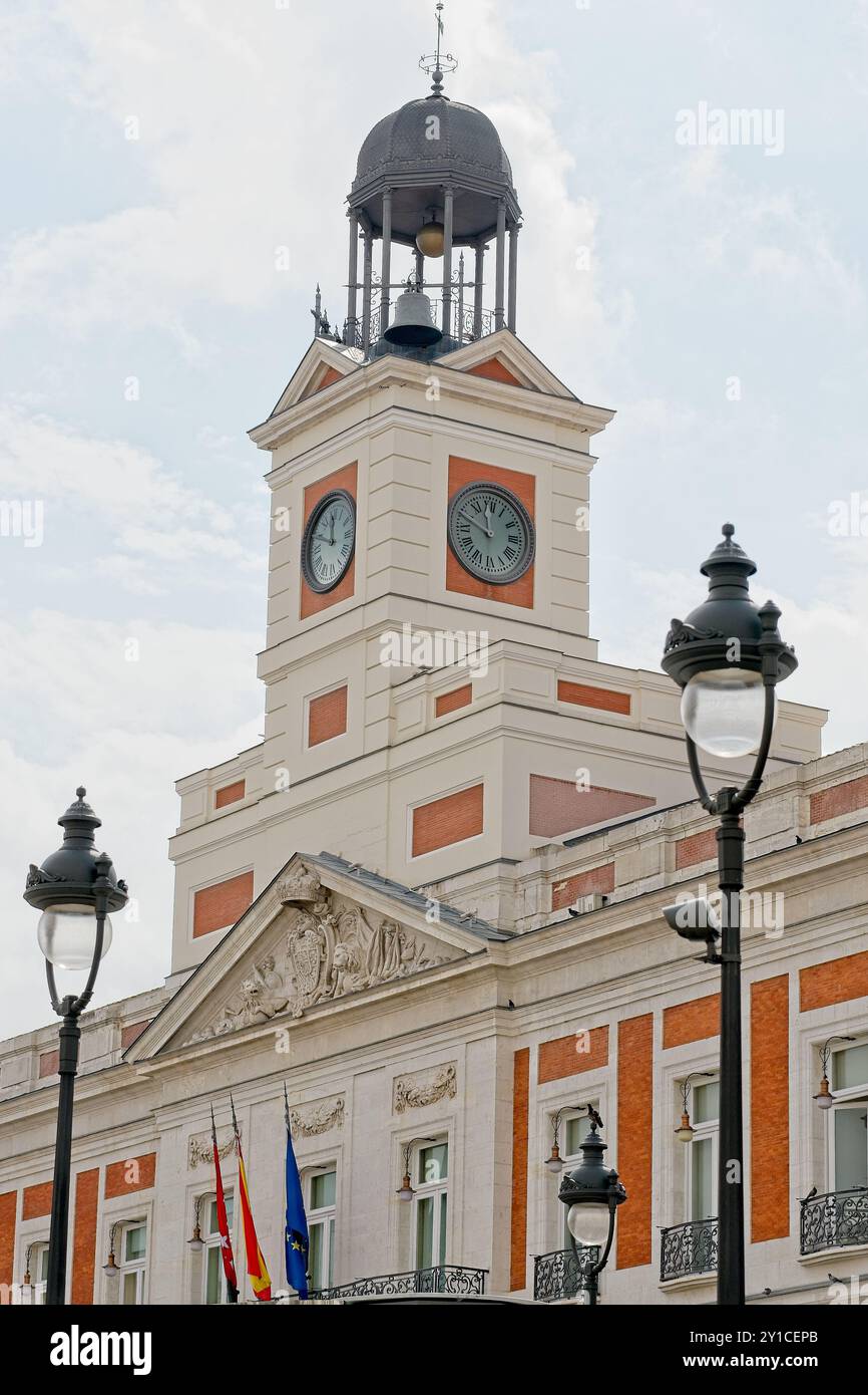 Die Uhr in der Puerta del Sol Stockfoto