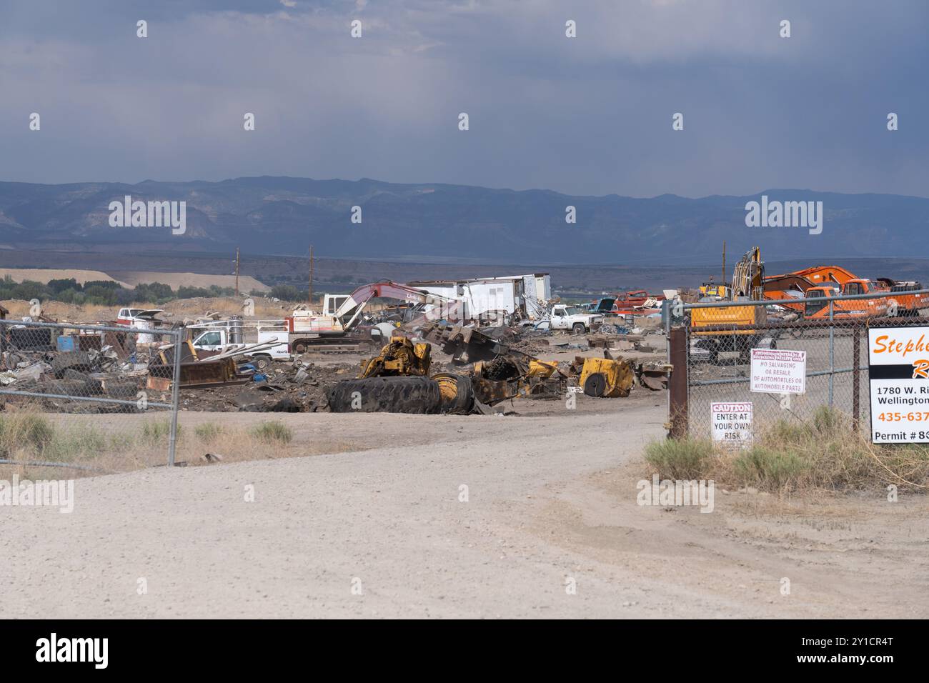 Eine Recyclinganlage für Altmetall in Utah. Stockfoto