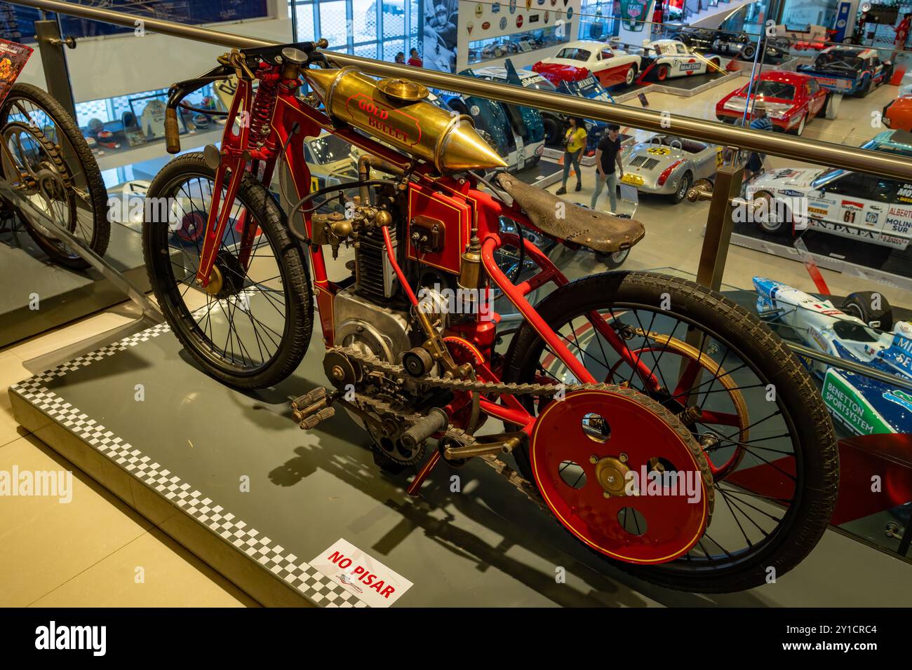 Ein Vintage 1919 Hamilton Motorrad im Automobilmuseum von Termas de Rio Hondo, Argentinien. Stockfoto