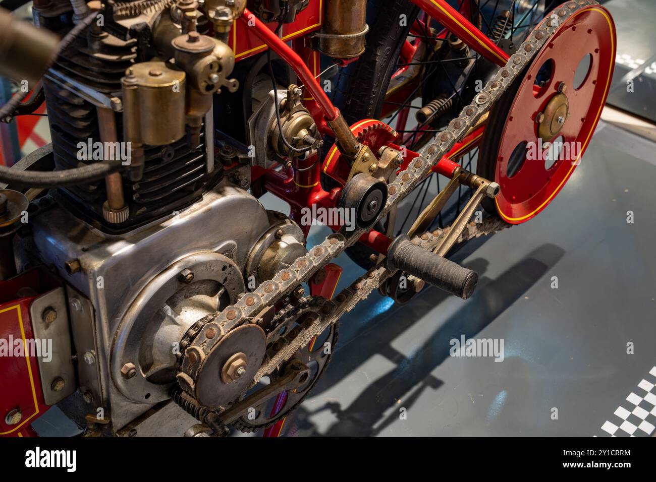 Ein Vintage 1919 Hamilton Motorrad im Automobilmuseum von Termas de Rio Hondo, Argentinien. Stockfoto