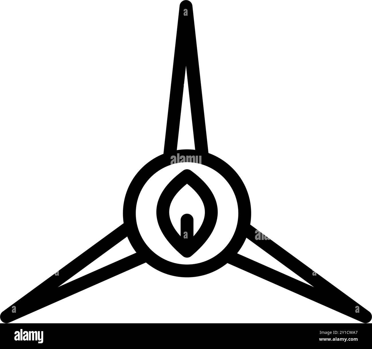 Icon Line Turbinenwindenergie Ökologie Energie, Natur grün und Erde retten. Bearbeitbare Datei Stock Vektor