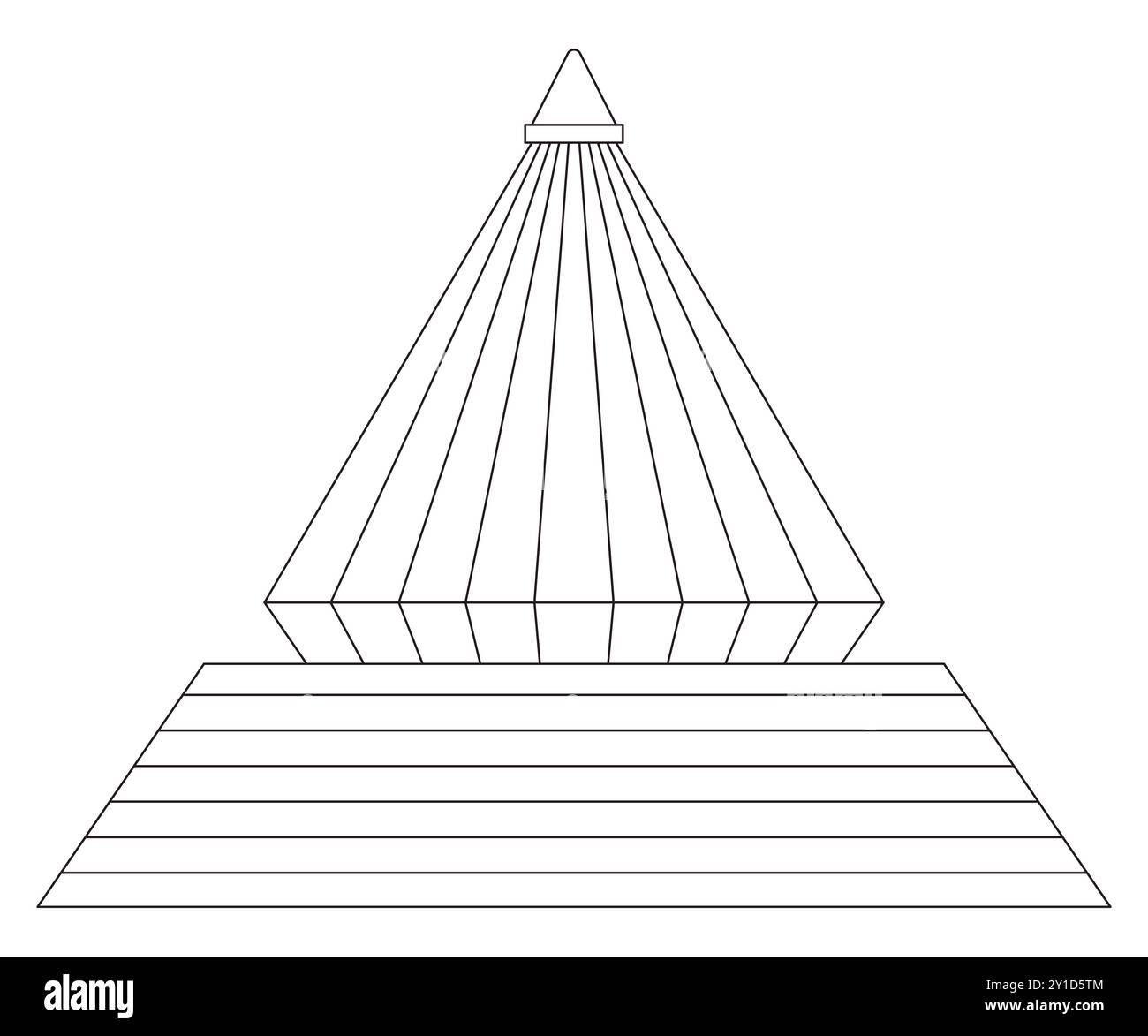 Tugu Pahlawan Pyramidenform Gebäude historischer Ort Touristenziel Surabaya Indonesien Ost-Java Wahrzeichen Design Stock Vektor