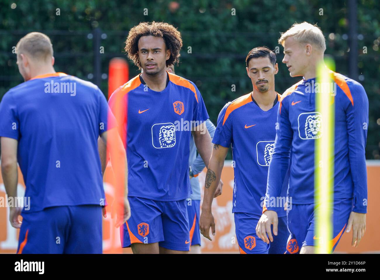 Zeist, Niederlande. September 2024. ZEIST, NIEDERLANDE - 6. SEPTEMBER: Joshua Zirkzee aus den Niederlanden sieht bei einem Training der niederländischen Fußballmannschaft vor dem Spiel der UEFA Nations League zwischen den Niederlanden und Bosnien und Herzegowina am 6. September 2024 auf dem KNVB-Campus in Zeist, Niederlande, zu. (Foto: Broer van den Boom/Orange Pictures) Credit: dpa/Alamy Live News Stockfoto