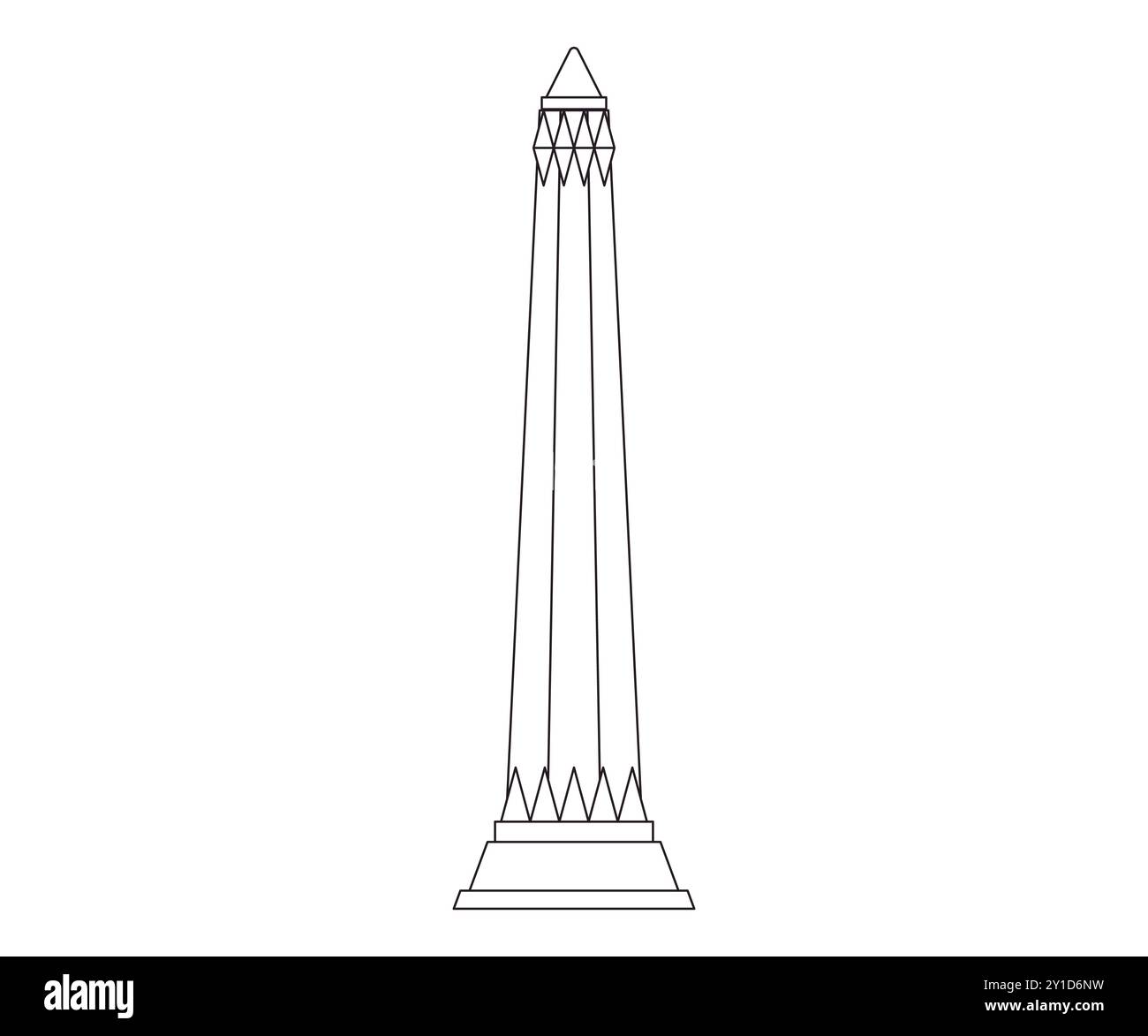 Tugu Pahlawan Heldendenkmal Surabaya Indonesien Ost-Java historischer Ort Touristenziel Design Stock Vektor