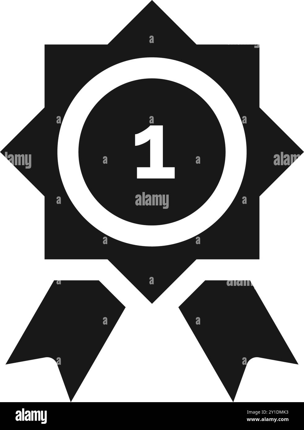 Glyphe oder solides erstes Siegerabzeichen, Schulausrüstung, Back-to-School-Konzept. Bearbeitbare Datei Stock Vektor