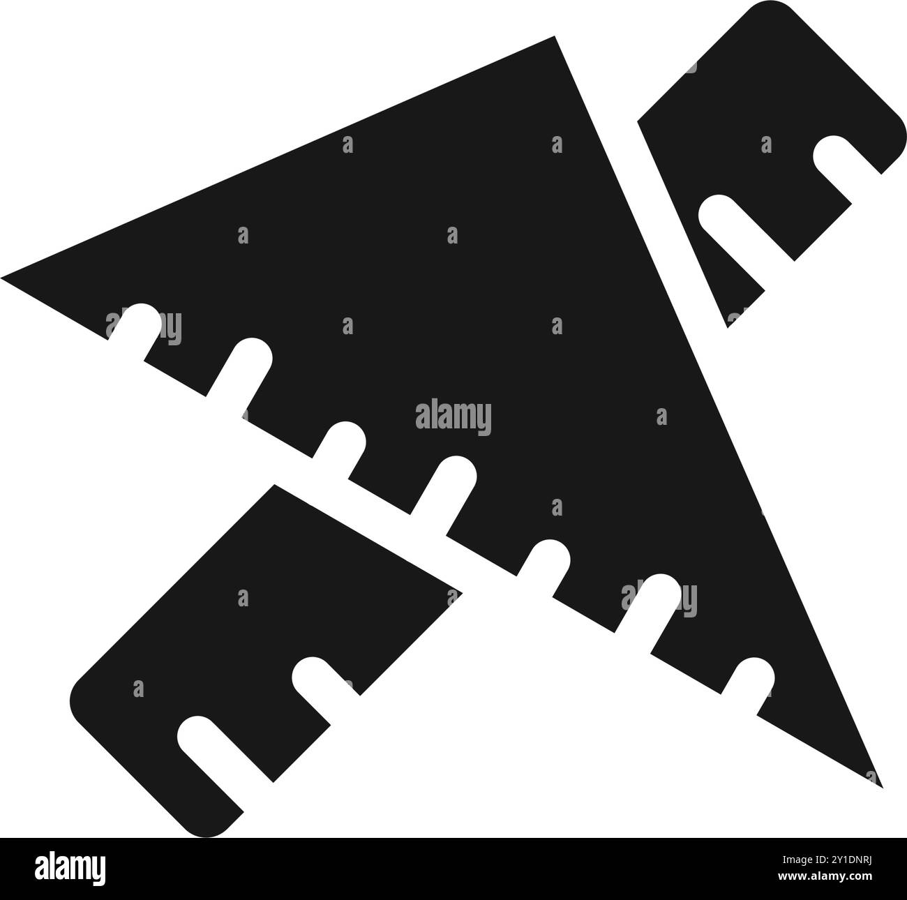 Glyphe oder solide Lineale, Schulausrüstung, Schulkonzept. Bearbeitbare Datei Stock Vektor