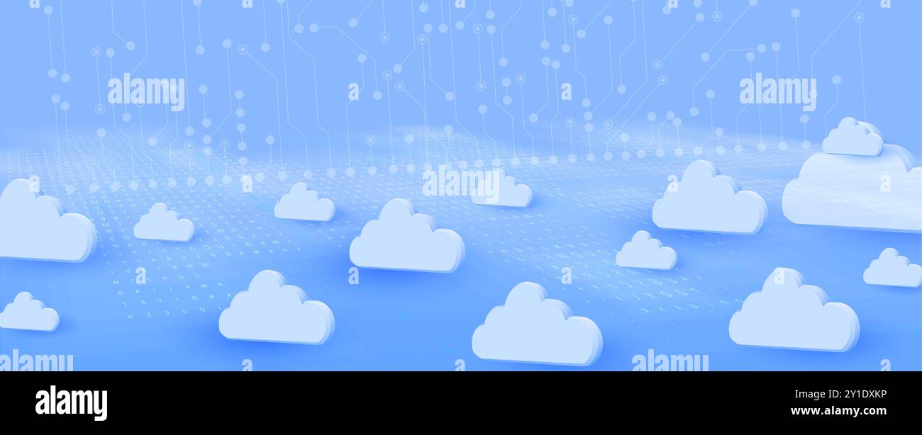 Die symbiotische Beziehung zwischen Cloud-Technologie und künstlicher Intelligenz bei der Förderung von Innovationen der nächsten Generation Stock Vektor