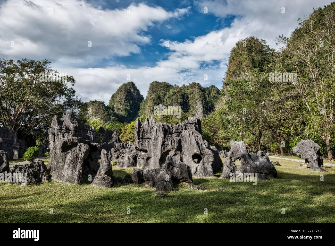 Leang Leang Geopark in Maros, Sulawesi, Indonesien, Asien Stockfoto