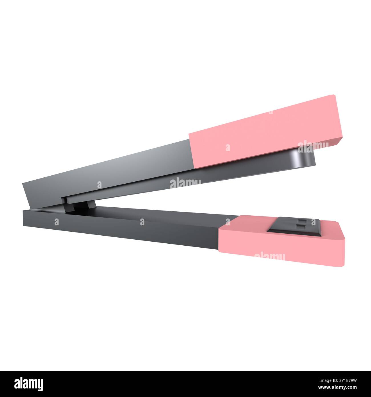 Das moderne Hefter-Design zeigt schlanke Linien und minimalistischen Stil auf dem Schreibtisch. Stockfoto