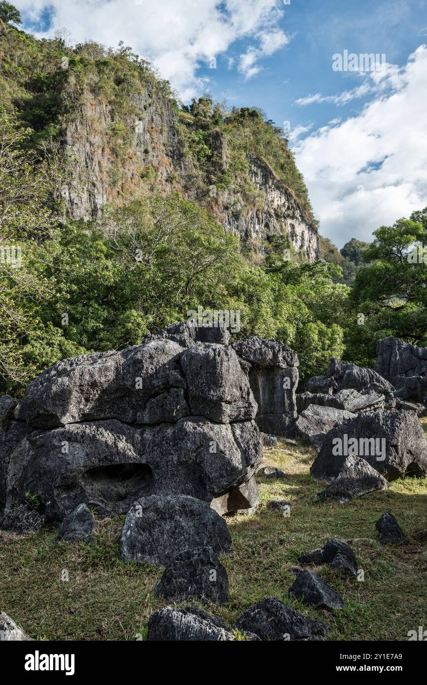 Leang Leang Geopark in Maros, Sulawesi, Indonesien, Asien Stockfoto