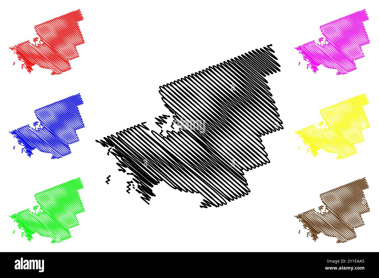 District Municipality of Muskoka (Kanada, Ontario Province, Nordamerika) Kartenvektordarstellung, Scribble Sketch Northumberland Muskoka Karte Stock Vektor
