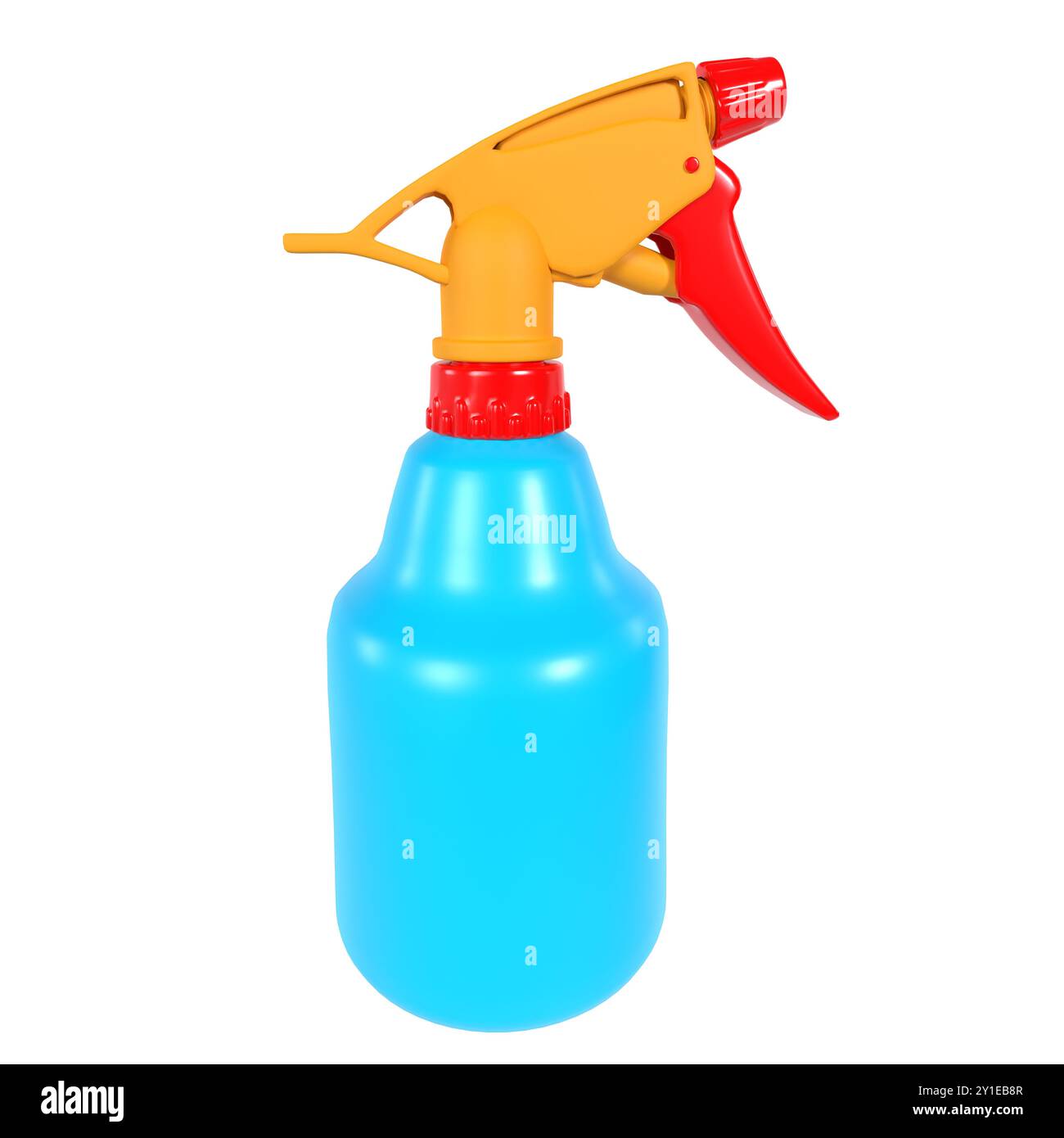 Eine leuchtende Sprühflasche für Reinigungsaufgaben wird in 3D präsentiert Stockfoto