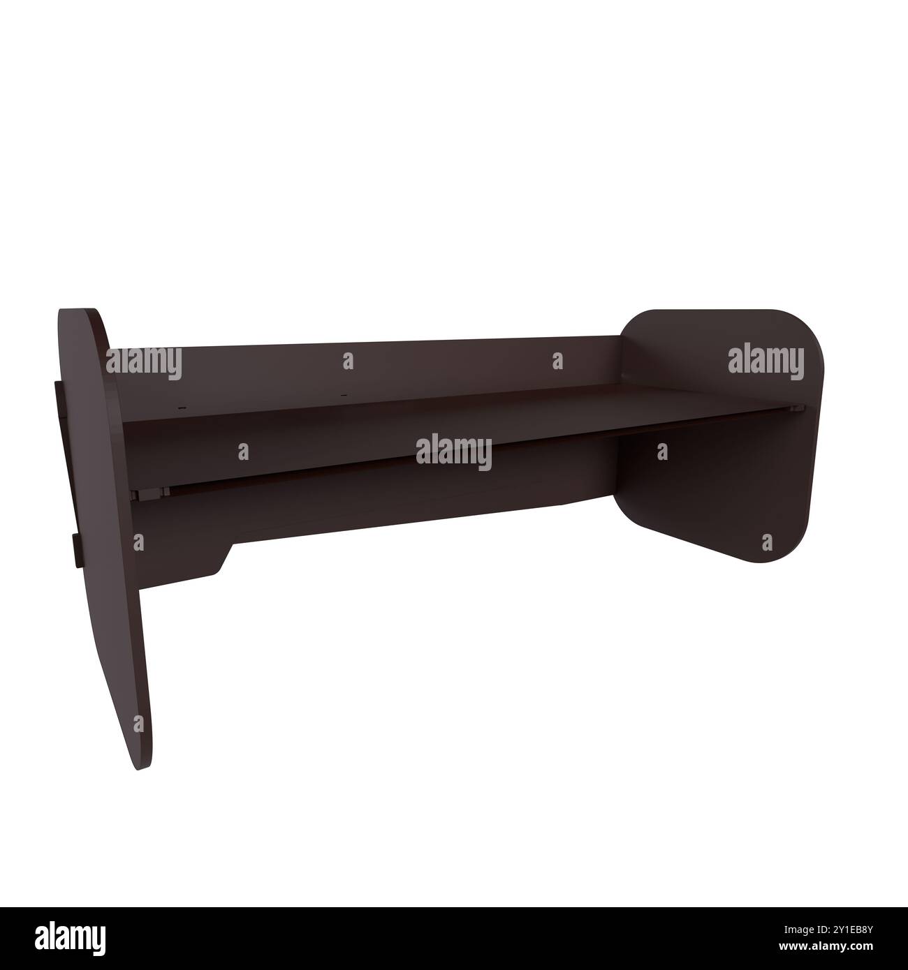 Das schlanke, moderne Regaldesign überzeugt durch Einfachheit und Funktionalität. Stockfoto