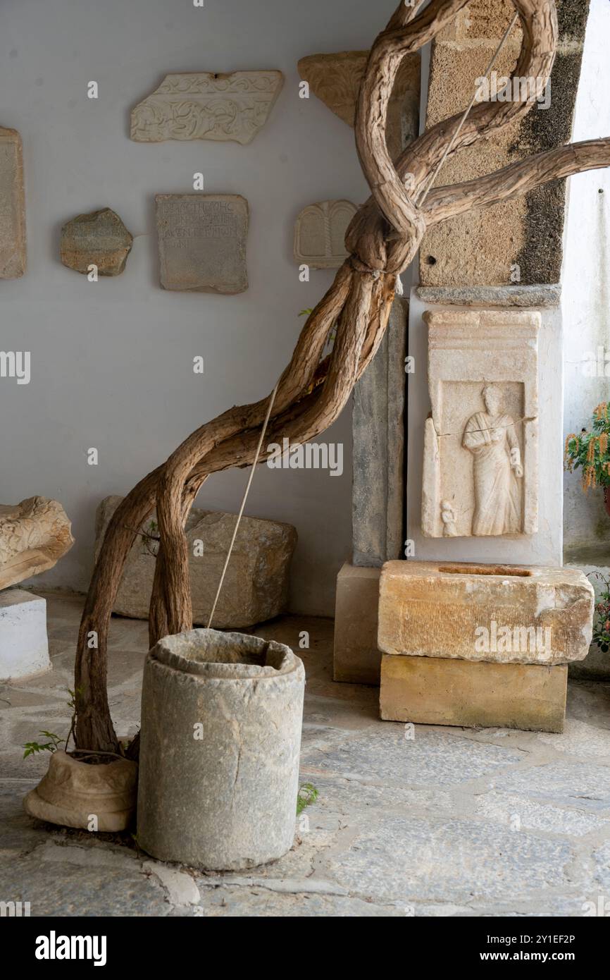 Griechenland, Kykladen, Amorgos, Inselhauptort Chora, Archäologisches Museum Stockfoto