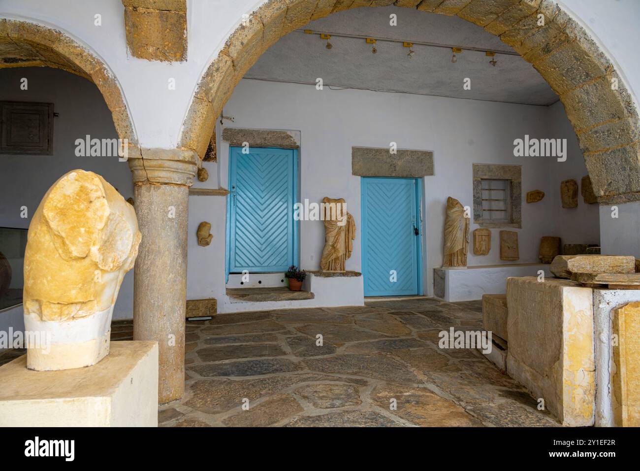 Griechenland, Kykladen, Amorgos, Inselhauptort Chora, Archäologisches Museum Stockfoto