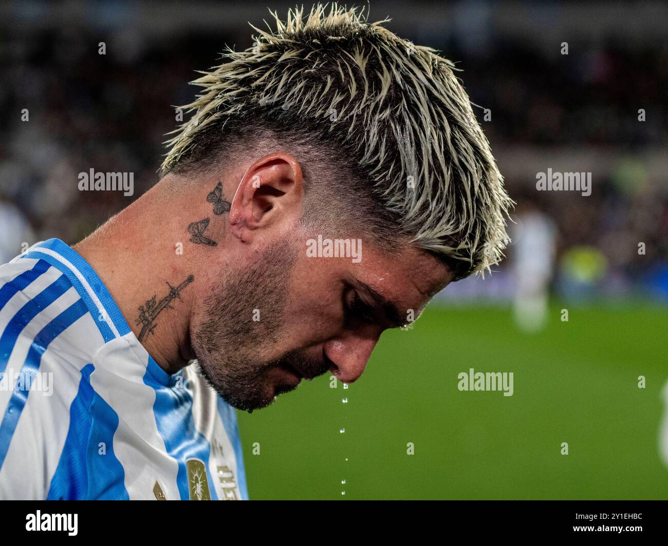 Die argentinische Fußballnationalmannschaft im Monumental-Stadion spielt gegen Chile. Qualifikation zur FIFA-Weltmeisterschaft Stockfoto