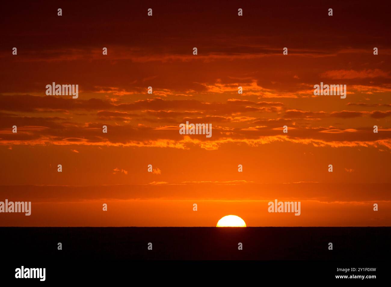 Der Sonnenaufgang über dem Atlantik in Assateague Island National Seashore, Maryland Stockfoto