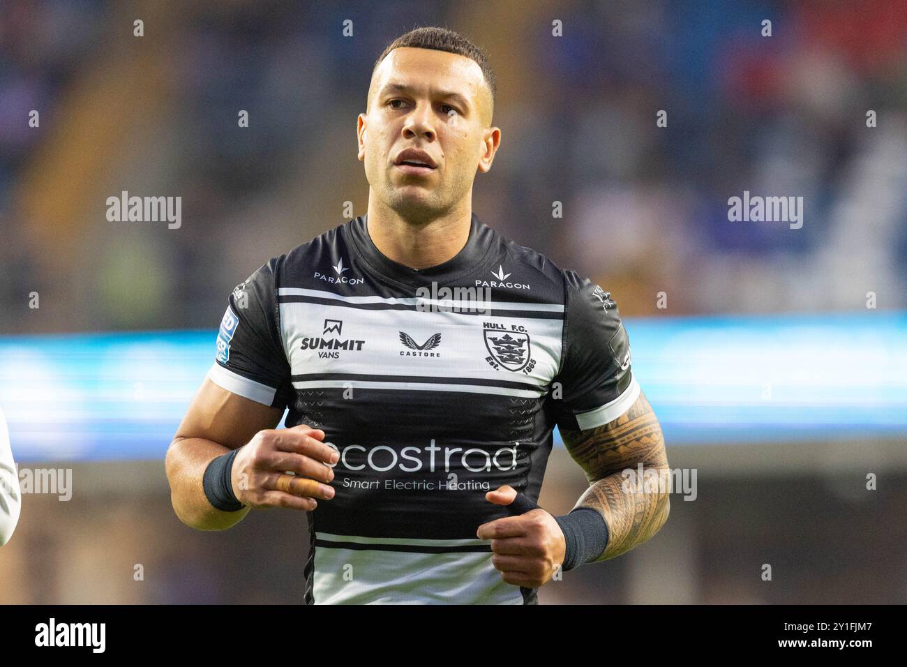 Carlos Tuimavave #3 von Hull FC warm Up Stockfoto
