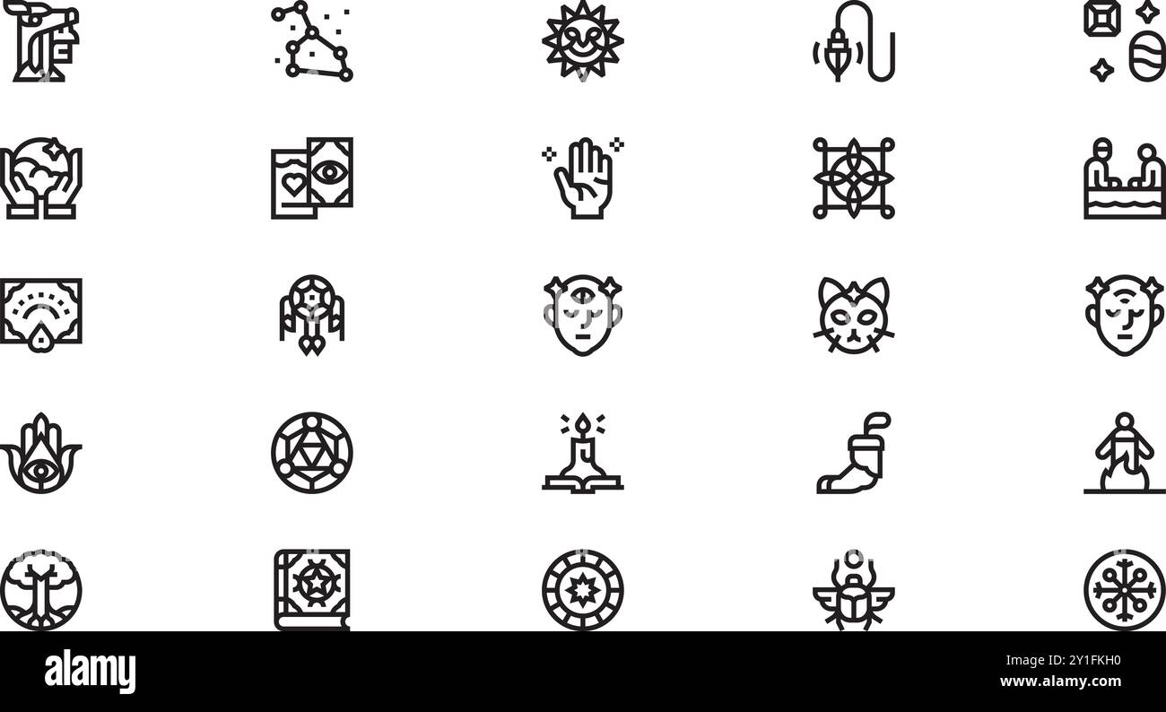 Mystic Icons hochwertige Vektorsymbole mit editierbarer Kontur. Ideal für professionelle und kreative Projekte. Stock Vektor